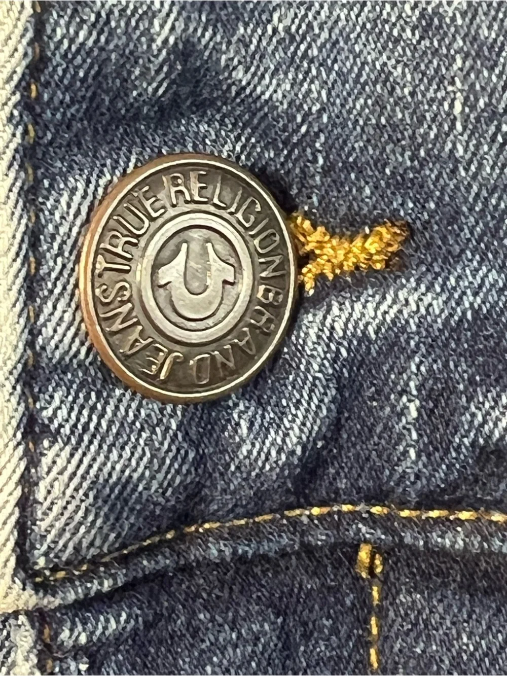 True Religion Mens Rocco Relaxed Skinny Jeans Blue Medium Wash Flap Pocket Sz 30